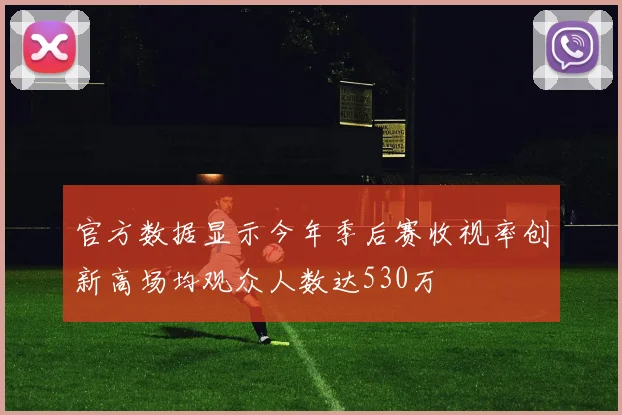 官方数据显示今年季后赛收视率创新高场均观众人数达530万